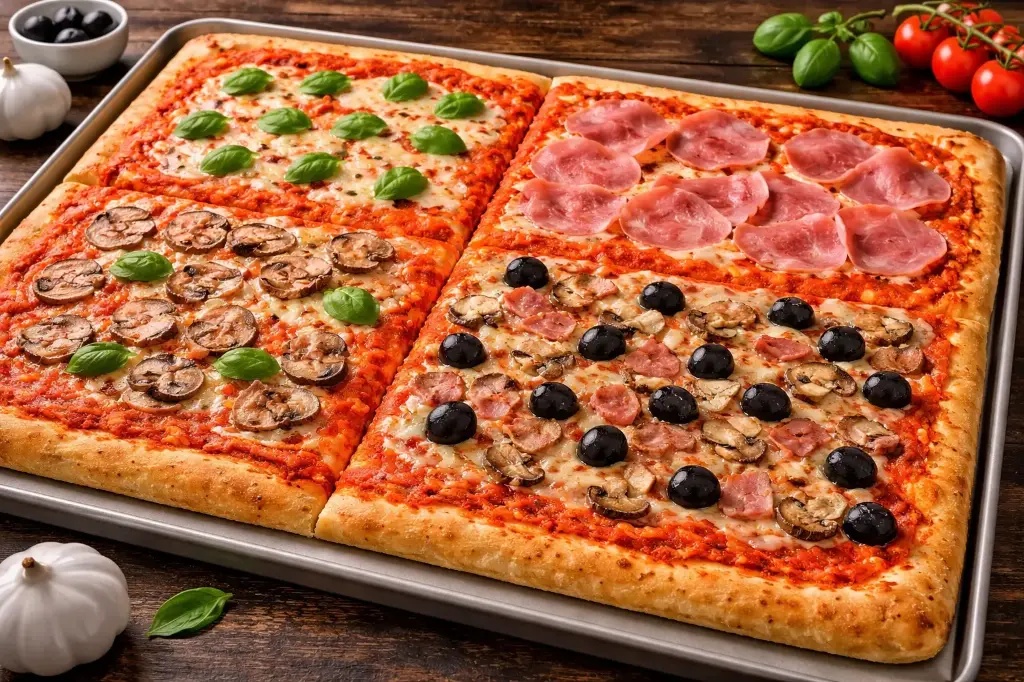 Pizzas du Moulin (60 x 40 cm) - Assortiment buffet